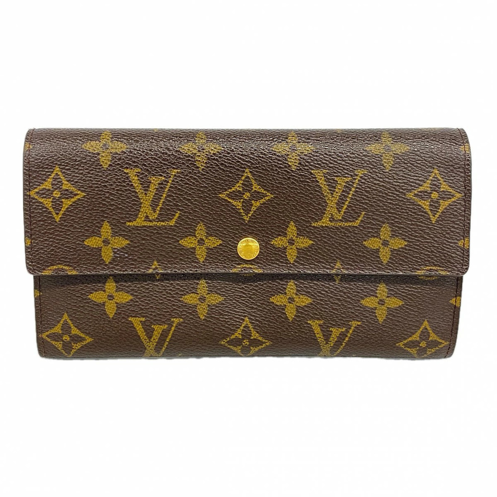 Louis Vuitton Long Wallet Monogram Pochette Portemonnaie Credit Brown